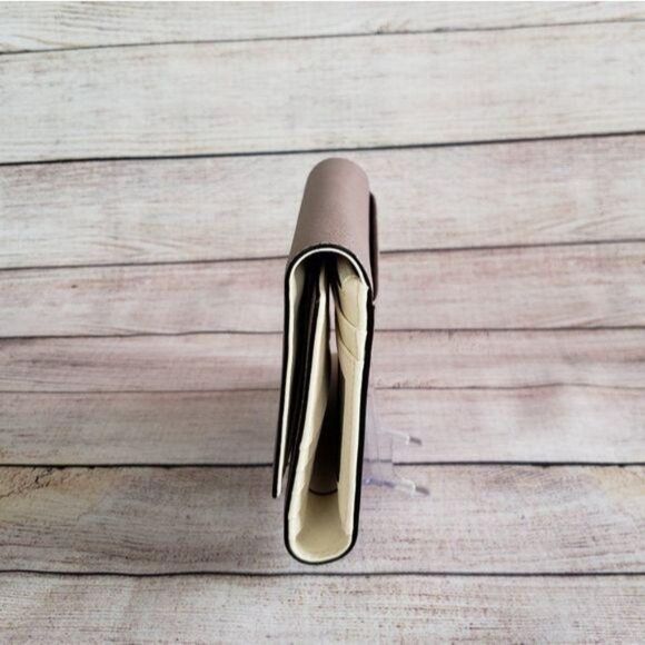 Kate Spade Leather Saffiano Phoenix Mikas Pond Tri-Fold Wallet Color Porcini - Picture 6 of 16